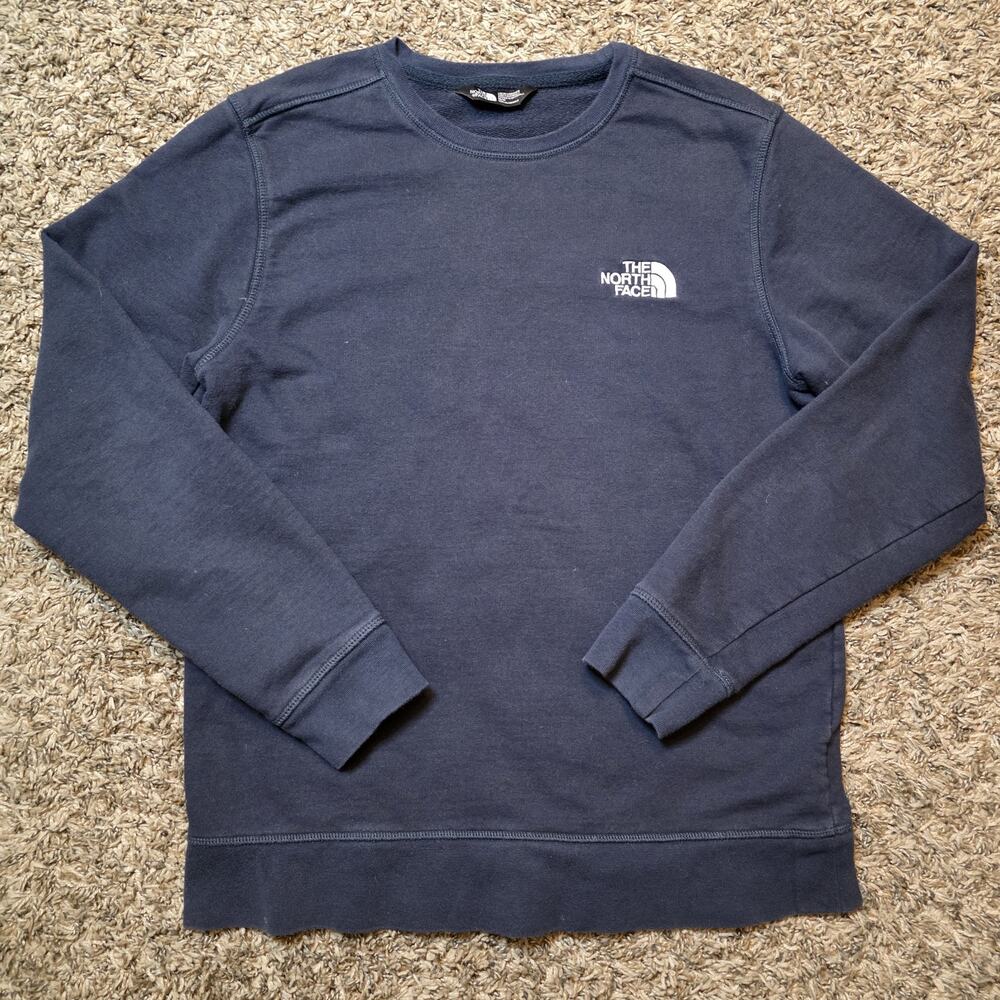 The North Face Sweater Men's Medium Blue Crewneck Pullover Cotton Blend Casual